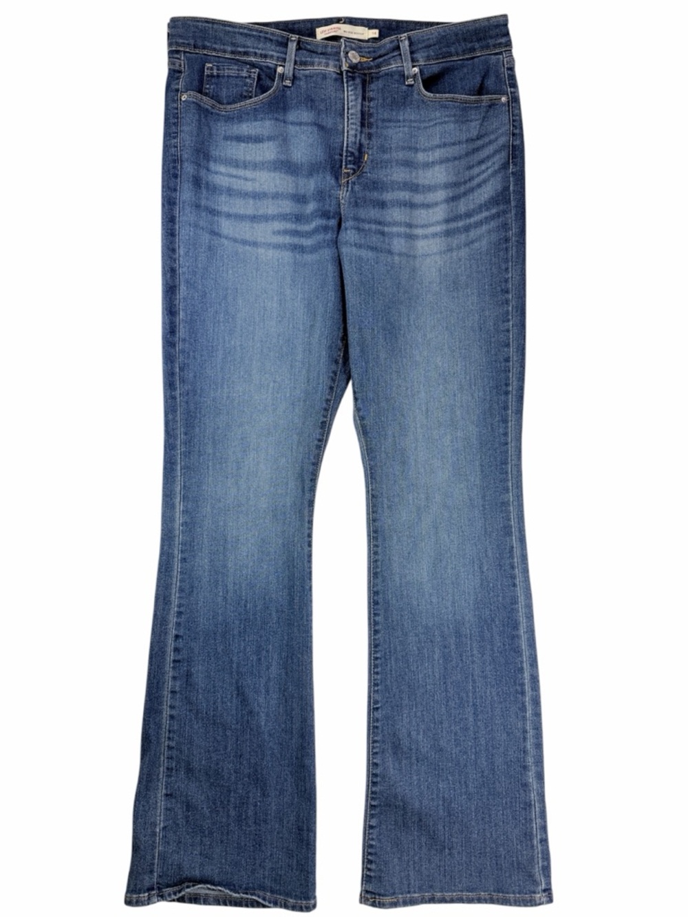 Levi's Signature Mid Rise Bootcut Medium Blue Flare Jeans Womens Size 32‎